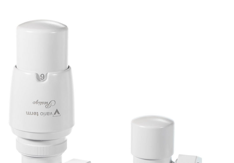 Conjunto de válvulas con cabezal termostático color blanco