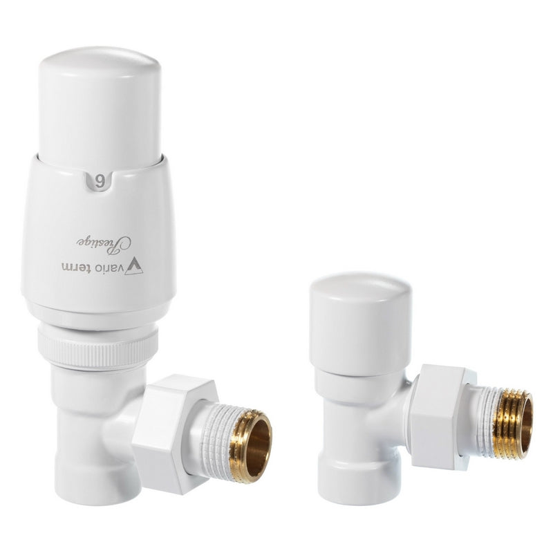 Conjunto de válvulas con cabezal termostático color blanco